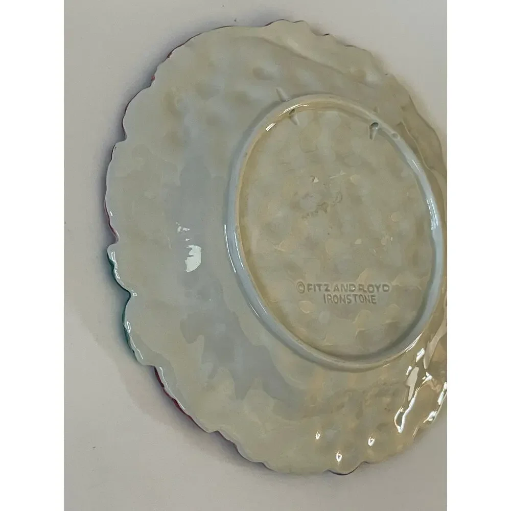 Fitz & Floyd Ironstone VTG Purple Grape Cluster Leaf Decorative Plate